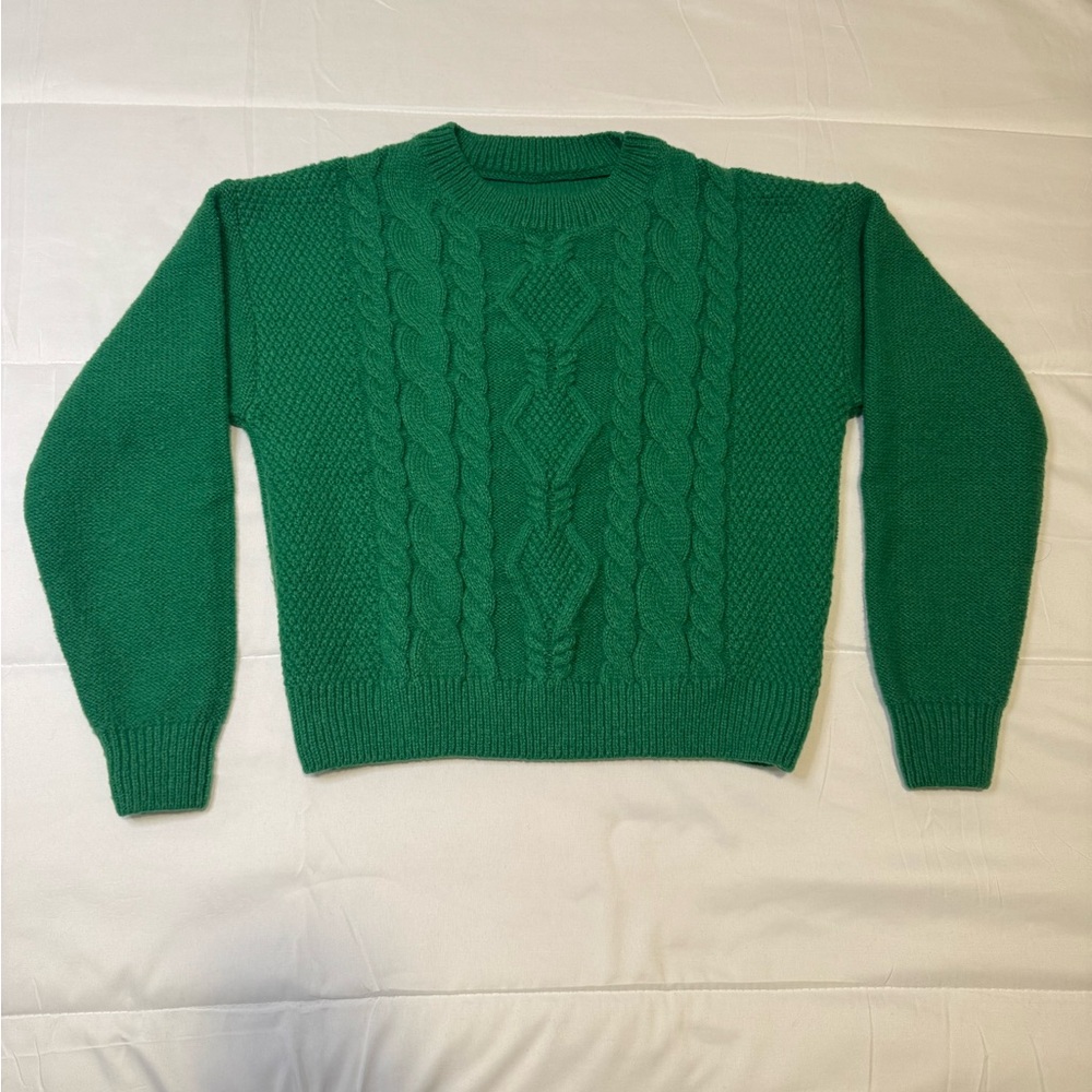Green Cable Knit Sweater